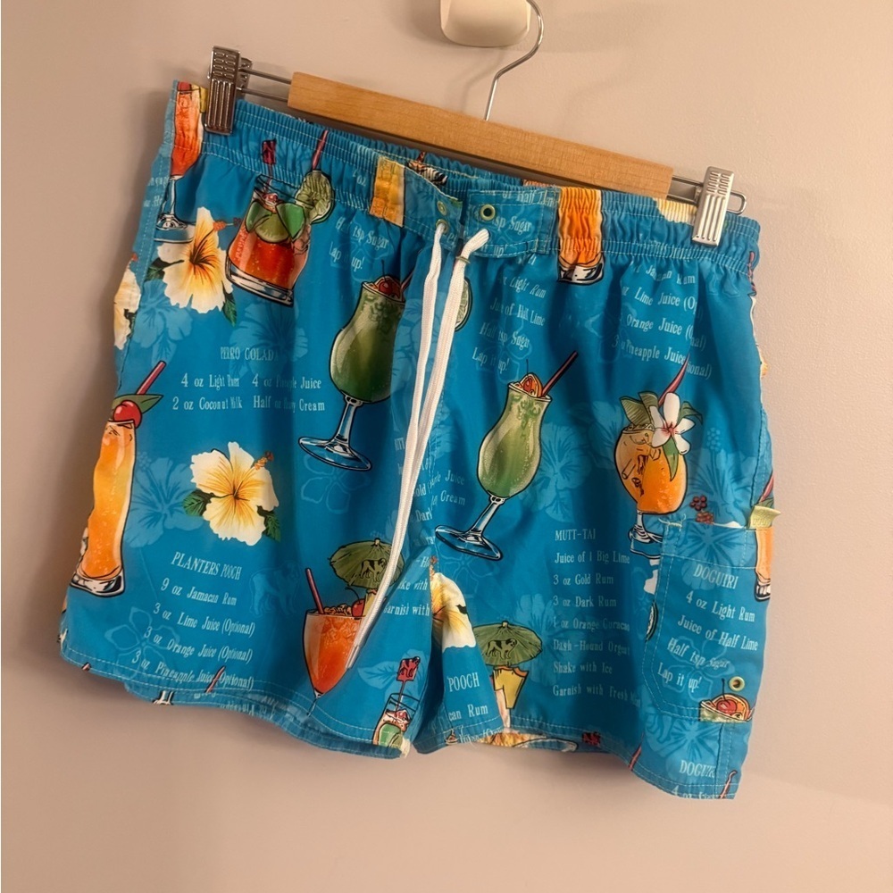 Big Dogs Cocktail Recipe Swim Trunks — Size Medium